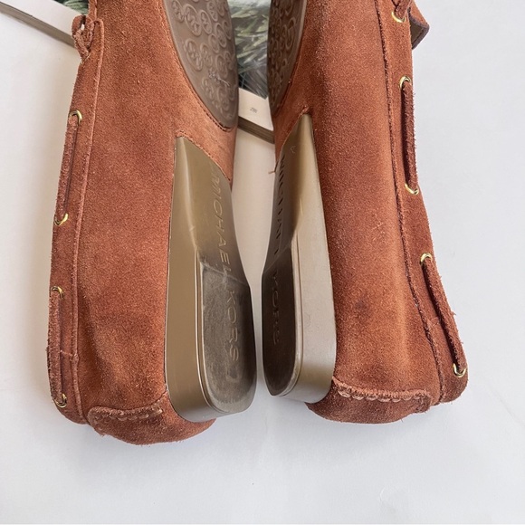 Michael Kors Amber Brown Suede Moccasin Square Toe Women’s Loafer Size 7.5 - Picture 10 of 13